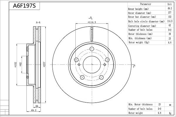 Aisin A6F197S - Fren Diski parcadolu.com