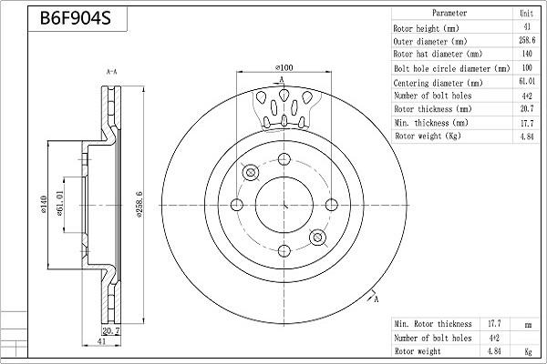 Aisin B6F904S - Fren Diski parcadolu.com