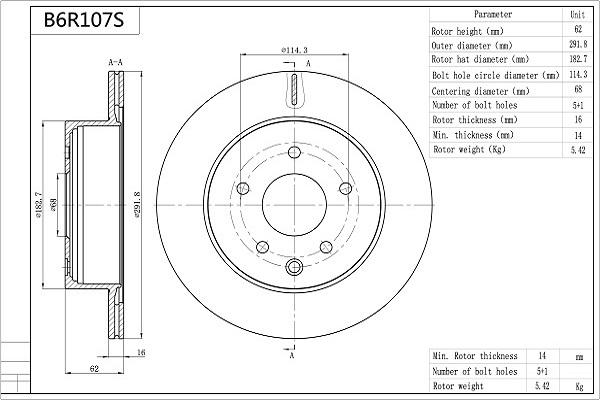 Aisin B6R107S - Fren Diski parcadolu.com