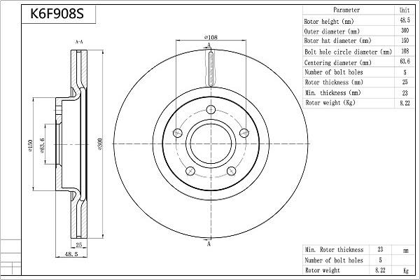 Aisin K6F908S - Fren Diski parcadolu.com