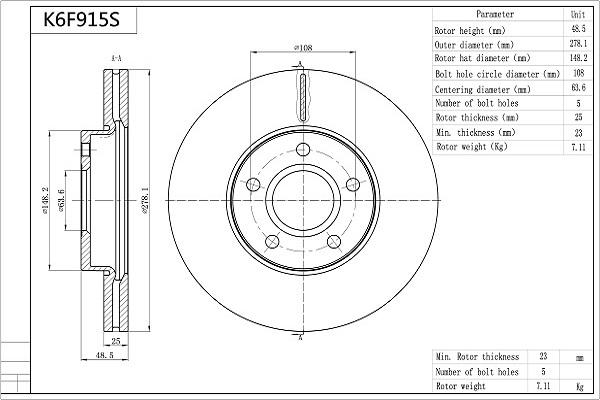 Aisin K6F915S - Fren Diski parcadolu.com