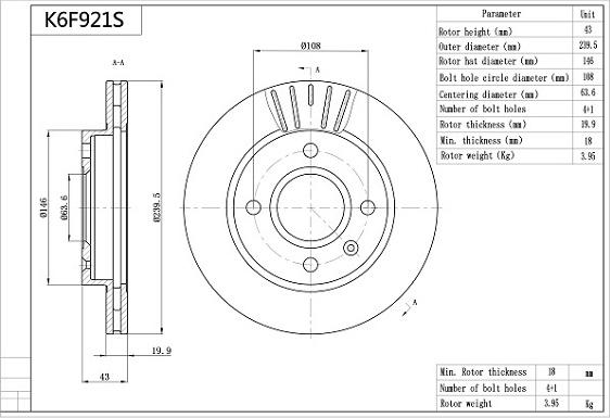 Aisin K6F921S - Fren Diski parcadolu.com