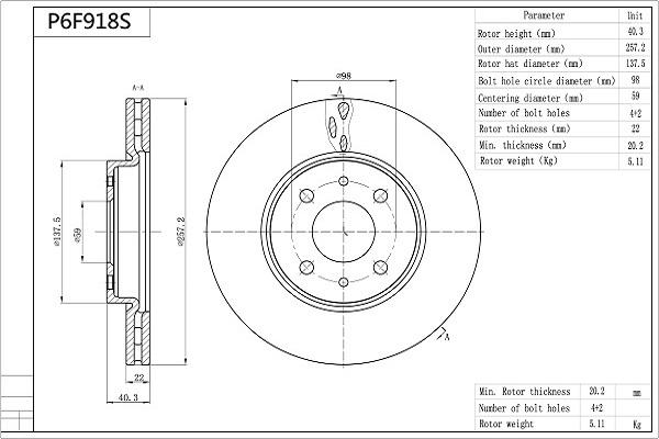 Aisin P6F918S - Fren Diski parcadolu.com