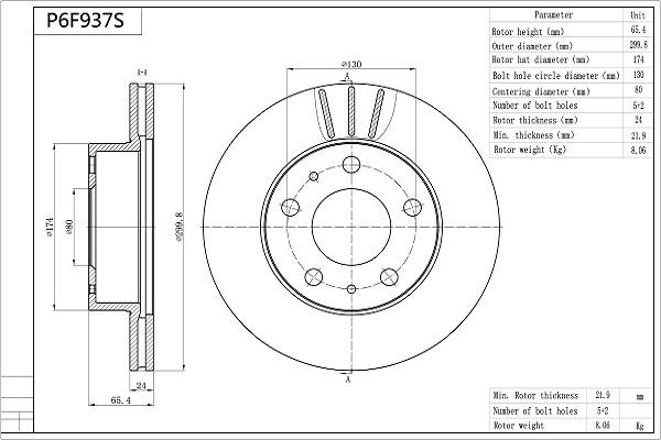 Aisin P6F937S - Fren Diski parcadolu.com