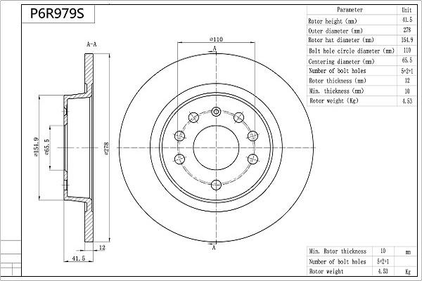 Aisin P6R979S - Fren Diski parcadolu.com