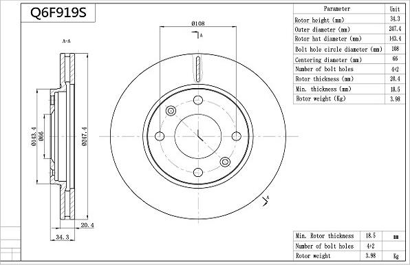 Aisin Q6F919S - Fren Diski parcadolu.com