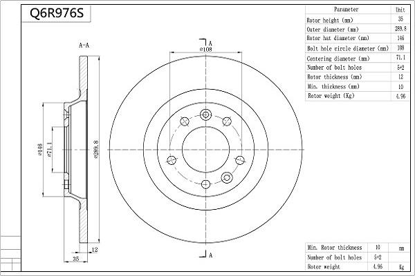 Aisin Q6R976S - Fren Diski parcadolu.com