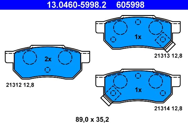 ATE 13.0460-5998.2 - Fren Balata Seti, Diskli Fren parcadolu.com