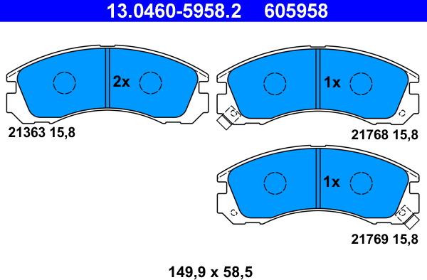 ATE 13.0460-5958.2 - Fren Balata Seti, Diskli Fren parcadolu.com