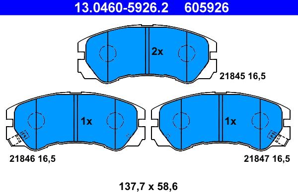 ATE 13.0460-5926.2 - Fren Balata Seti, Diskli Fren parcadolu.com