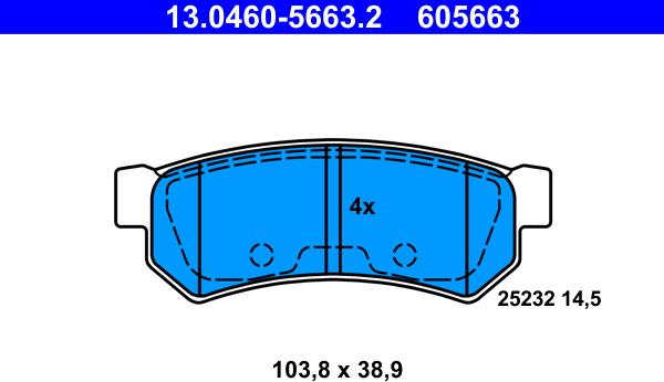 ATE 13.0460-5663.2 - Fren Balata Seti, Diskli Fren parcadolu.com