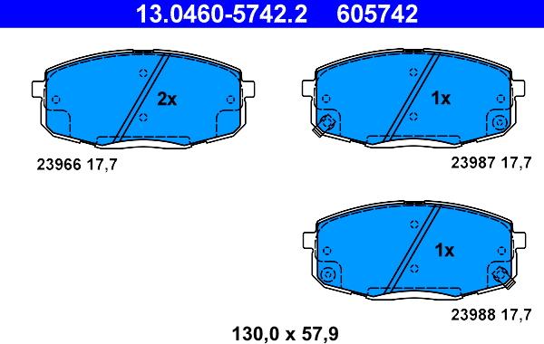 ATE 13.0460-5742.2 - Fren Balata Seti, Diskli Fren parcadolu.com