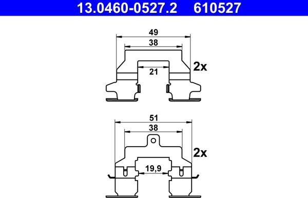 ATE 13.0460-0527.2 - Aksesuar Seti, Balata Sacı parcadolu.com