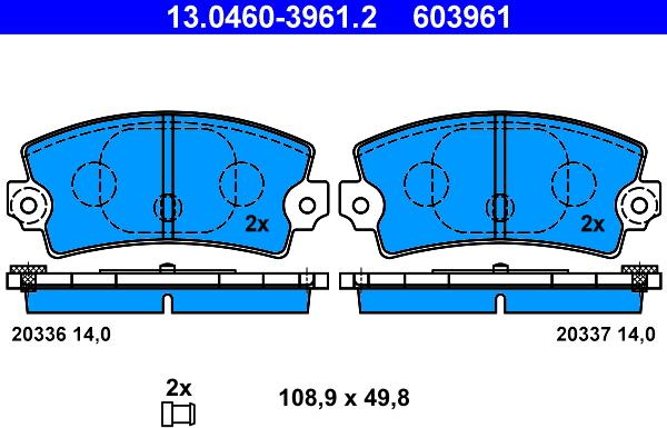 ATE 13.0460-3961.2 - Fren Balata Seti, Diskli Fren parcadolu.com