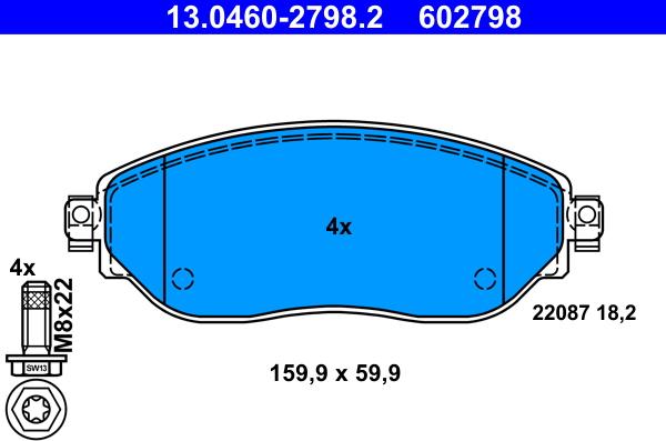 ATE 13.0460-2798.2 - Fren Balata Seti, Diskli Fren parcadolu.com