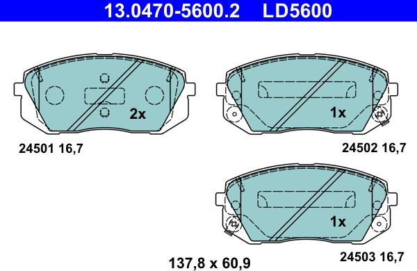 ATE 13.0470-5600.2 - Fren Balata Seti, Diskli Fren parcadolu.com