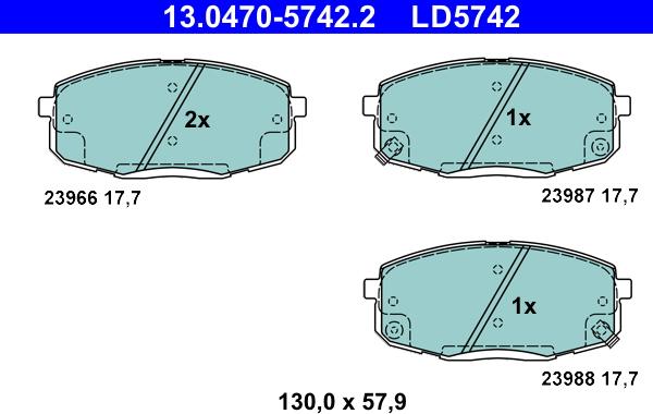 ATE 13.0470-5742.2 - Fren Balata Seti, Diskli Fren parcadolu.com