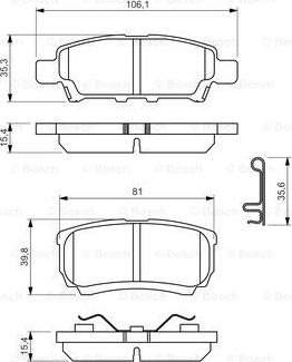 BOSCH 0 986 494 502 - ARKA FREN BALATASI OUTLANDER 2.0 2.4 4X4 03-11 LANCER 03-11 parcadolu.com