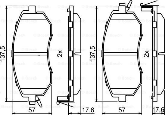 BOSCH 0 986 494 761 - BALATA FREN ON -  SUBARU   FORESTER 2008-- - IMPREZA 2008-- - XV 2012--  parcadolu.com