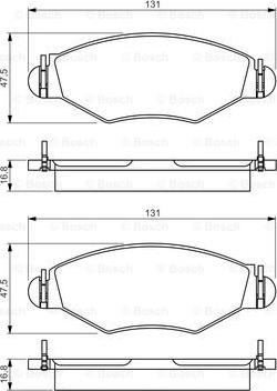 BOSCH 0 986 495 244 - ON FREN BALATASI P206 1.4HDI 1.1 - 1.4 - 1.6 - 1.9 98> P206 T3E1.4 - 1.6 06>KANGOO 1.9D CELIK SEGMANLI parcadolu.com