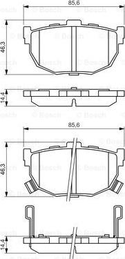 BOSCH 0 986 424 418 - ARKA FREN BALATASI HYUNDAI ELANTRA 1996-2006 KIA CERATO 2004-> parcadolu.com