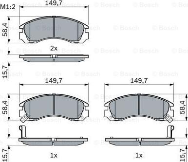 BOSCH 0 986 424 523 - FREN BALATASI ON PEUGEOT  4007 07-13 CITROEN  C-CROSSER 07-12 parcadolu.com