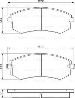 BOSCH 0 986 424 215 - DISK BALATA - ON  - [137×54.3X17 MM ] - IKAZ KABLOLU HYUNDAI parcadolu.com