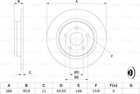 BOSCH 0 986 479 170 - ARKA FREN AYNASI V50 2.0D 04.2004 07.2010. V50 1.6D DRIVE 11.2004 07.2010. V50 D2 DRIVE 08.2011 parcadolu.com