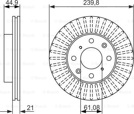 BOSCH 0 986 479 832 - FREN DISKI ON HAVALI HONDA CIVIC 1.4 1.5 1992-2000 240×4 parcadolu.com