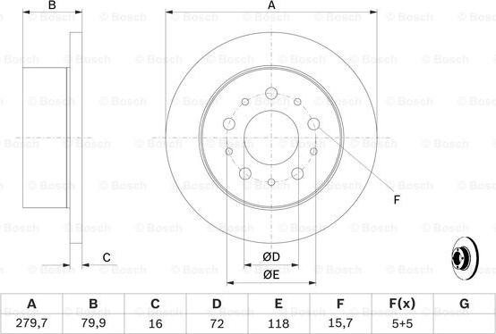 BOSCH 0 986 479 399 - ARKA FREN DISK AYNASI BOXER JUMPER DUCATO TUM MODELLER 14Q 15 JANT 1.9 2.0 HDI 2.2 HDI 2.5DUZ 2.5T 00 13 parcadolu.com