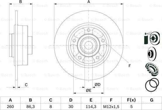 BOSCH 0 986 479 E78 - FREN DISK ARKA RULMANLI MEGANE IV SEDAN parcadolu.com