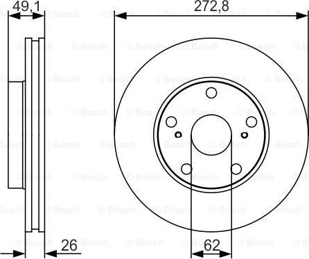 BOSCH 0 986 479 S16 - ON FREN DISKI AYNASI HAVALI TOYOTA COROLLA AURIS D4D DIZEL 2007-2012 273X5 parcadolu.com