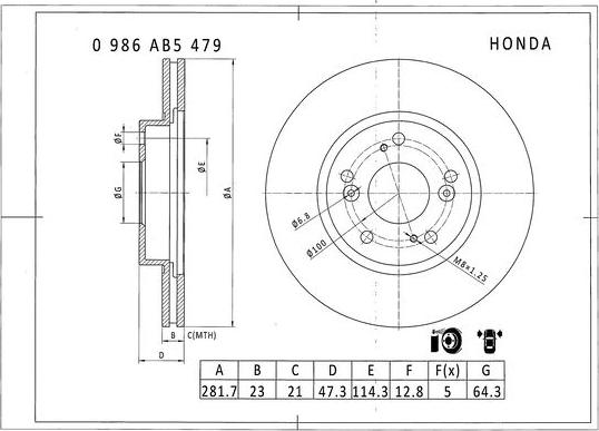 BOSCH 0 986 AB5 479 - Fren Diski parcadolu.com