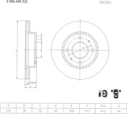 BOSCH 0 986 AB5 521 - Fren Diski parcadolu.com