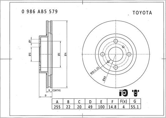 BOSCH 0 986 AB5 579 - Fren Diski parcadolu.com