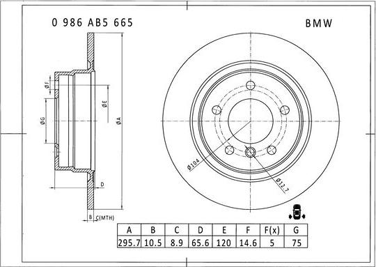 BOSCH 0 986 AB5 665 - Fren Diski parcadolu.com