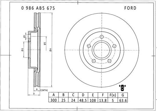 BOSCH 0 986 AB5 675 - Fren Diski parcadolu.com