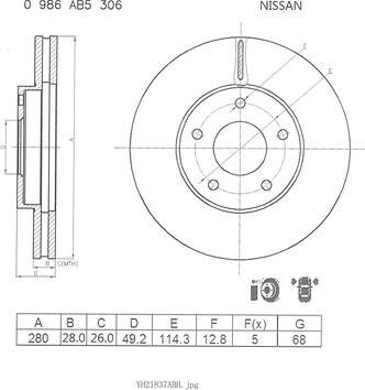 BOSCH 0 986 AB5 306 - Fren Diski parcadolu.com