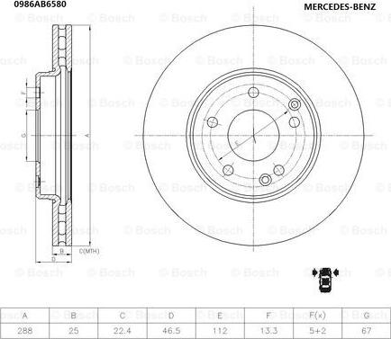 BOSCH 0 986 AB6 580 - Fren Diski parcadolu.com