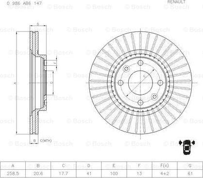 BOSCH 0 986 AB6 147 - Fren Diski parcadolu.com