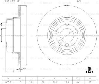 BOSCH 0 986 T15 054 - Fren Diski parcadolu.com