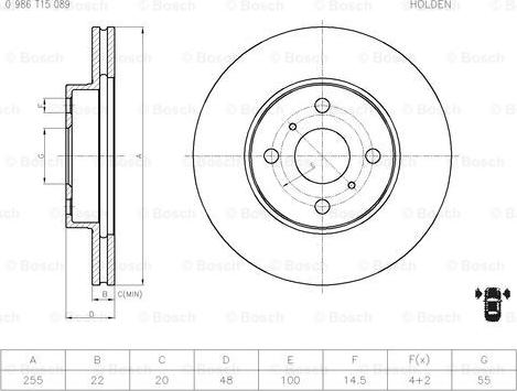 BOSCH 0 986 T15 089 - Fren Diski parcadolu.com