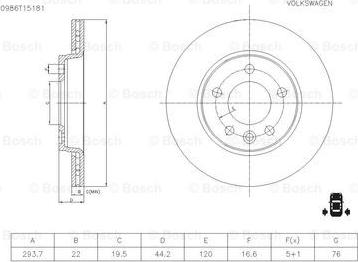 BOSCH 0 986 T15 181 - Fren Diski parcadolu.com