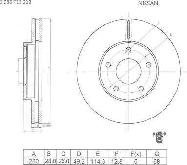 BOSCH 0 986 T15 213 - Fren Diski parcadolu.com