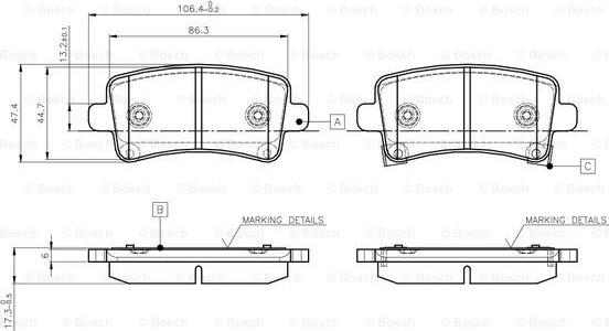 BOSCH 0 986 TB3 106 - Fren Balata Seti, Diskli Fren parcadolu.com