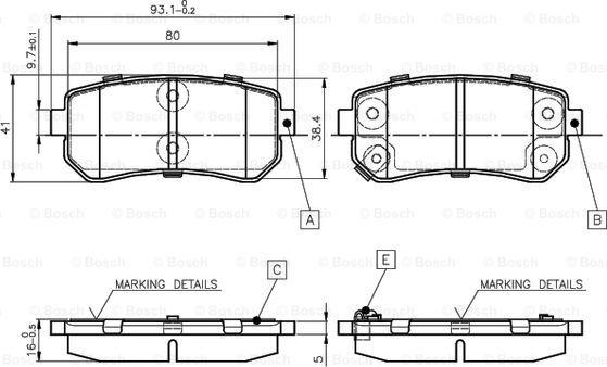 BOSCH 0 986 TB2 975 - Fren Balata Seti, Diskli Fren parcadolu.com