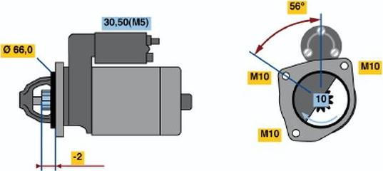 BOSCH 0 001 108 400 - MARS MOTORU 12V 10 DIS 1.4 KW PEUGEOT  206-307-PARTNER - CITROEN  BERLINGO 2.0 HDI parcadolu.com