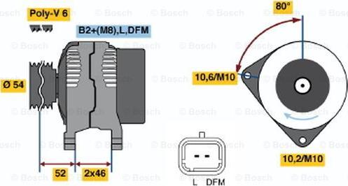 BOSCH 0 124 525 034 - ALTERNATOR 14V 150A CLIO III MEGANE II P107 P206 C1 C2 C3 1.4 HDI P307 P407 C5 PARTNER 2.0 HDI parcadolu.com