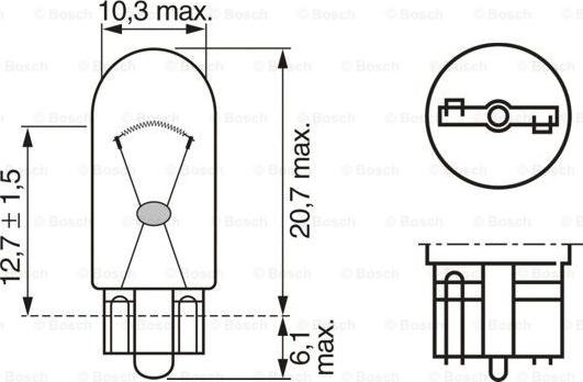 BOSCH 1 987 301 052 - AMPUL 12V W5W W21×9 5D LONGLIFE DAYTIME parcadolu.com