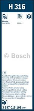 BOSCH 3 397 015 103 - SILECEK SUPURGESI ARKA CAM PLASTIK 300 MM CHEVROLET SPARK 1.2 parcadolu.com